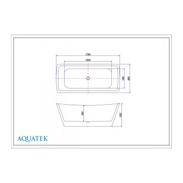 Ванна акриловая Aquatek (Акватек) Верса, отдельностоящая, 178х80х63 см в комплекте со сливом и ножками AQ-4880 Белый