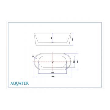Ванна акриловая Aquatek (Акватек) Ово, отдельностоящая, 180х80х60 см в комплекте со сливом и ножками AQ-99880 Белый