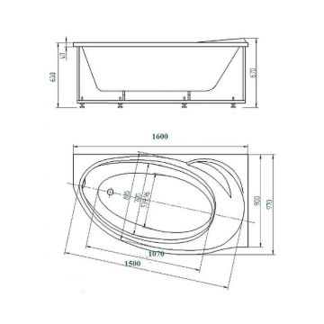 Ванна акриловая Aquatek (Акватек) Бетта 160 см правая BET160-0000170 Белый