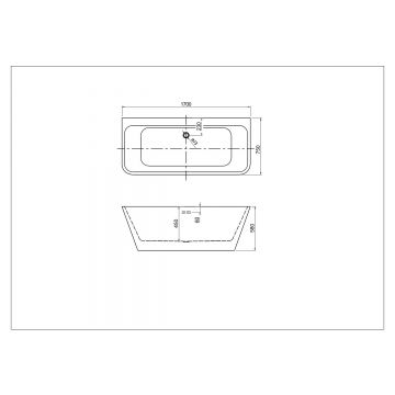 Ванна акриловая Aquatek (Акватек) Элегия, пристенная, 170х75х58х см в комплекте со сливом и ножками AQ-113775Wt Белый