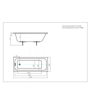 Ванна акриловая Aquatek (Акватек) Мия прямоугольная 170х80 см MIY170-0000032 Белый