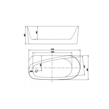 Ванна акриловая Aquatek (Акватек) Прима, отдельностоящая, 170х80х58 см в комплекте со сливом и ножками AQ-1115780 Белый