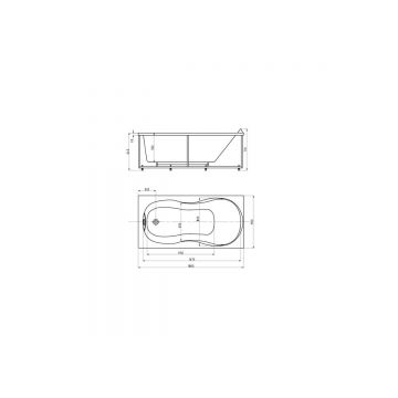 Ванна акриловая Aquatek (Акватек) Мартиника 180 с фронтальным экраном, без гидромассажа, сварной каркас, (слив слева) MAR180-0000068 Белый