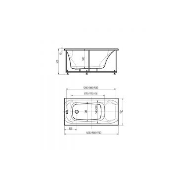 Ванна акриловая Aquatek (Акватек) Альфа 140 с фронтальным экраном, без гидромассажа, сварной каркас, (слив слева) ALF140-0000019 Белый
