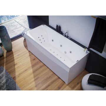 Ванна акриловая Aquatek (Акватек) Альфа 170 с фронтальным экраном, без гидромассажа, сборно-разборный сварной каркас (слив справа) ALF170-0000066 Белый