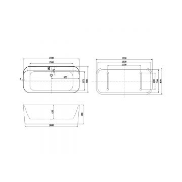 Ванна акриловая Allen Brau Infinity 1 1700х800мм, пристенная,отдельностоящая, слив-перелив, 2.21001.21, белый матовый