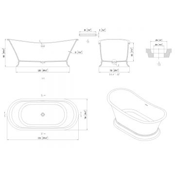 Ванна из искусственного камня Allen Brau Solid Stone Krion Classic 1700x750мм, отдельностоящая, 2.35004.21, белый матовый