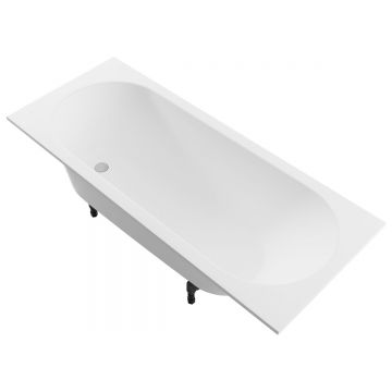 Ванна из искусственного камня Allen Brau Krion Stone 1700x700мм, пристенная, без отверствия под слив-перелив, с ножками, 2.36001.20, белый матовый