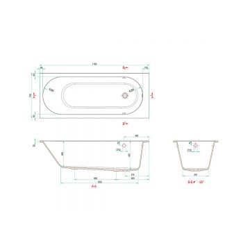 Ванна из искусственного камня Allen Brau Evo Oberon 1700x700мм, пристенная, без отверствия под слив-перелив, с ножками, 2.3EV01.20, белый