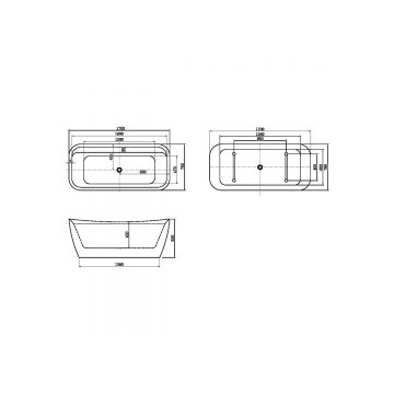 Ванна акриловая Allen Brau Infinity 2 1700х780мм, пристенная,отдельностоящая, слив-перелив, 2.21002.20, белый