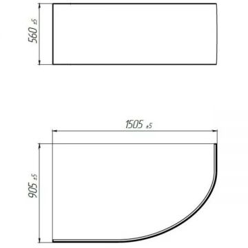 Панель лицевая 1MarKa (1Марка) Diana Flat R/L 150x90 белый (02ди1590)