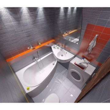 Ванна акриловая асимметричная 1MarKa Piccolo L 1500х750 белый (01пк1770л)