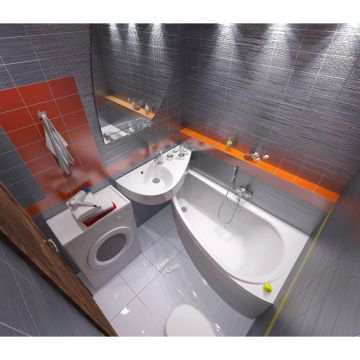 Ванна акриловая асимметричная 1MarKa (1Марка) Piccolo R 1500х750 белый (01пк1770п)