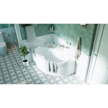 Ванна акриловая асимметричная 1MarKa (1Марка) Aura L 1500х1050 белый (01ау1510л)