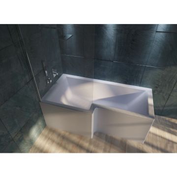 Ванна акриловая асимметричная 1MarKa (1Марка) Linea L 1650х850 белый (01лин16585л)