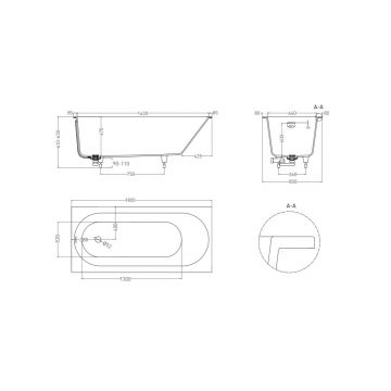 Ванна пристенная/встраиваемая Salini (Салини) Ornella Kit 1800х600х465 мм, 102422M, белый матовый