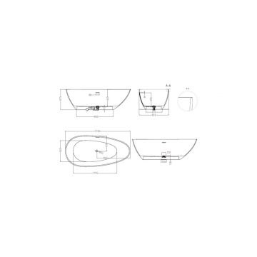 Ванна отдельностоящая Salini (Салини) Paola 1720х570х380 мм, 101612SM, белый матовый