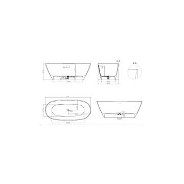 Ванна отдельностоящая Salini (Салини) Sofia 1700х605х470 мм, 102526M, белый матовый