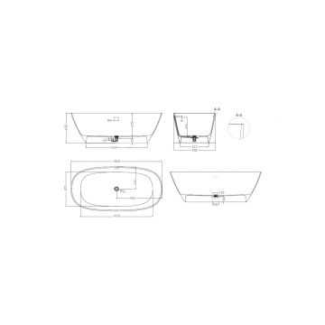 Ванна отдельностоящая Salini (Салини) Sofia 1850х605х470 мм, 102519G, белый глянцевий