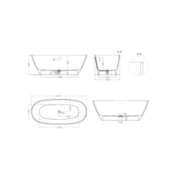 Ванна отдельностоящая Salini (Салини) Sofia 1650х600х465 мм, 102521M, белый матовый