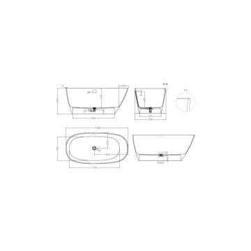 Ванна отдельностоящая Salini (Салини) Sofia 1500х605х470 мм, 102528M, белый матовый