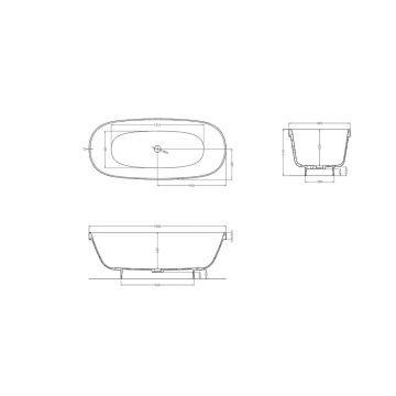 Ванна отдельностоящая Salini (Салини) Greca 1800х610х480 мм, 103121M, белый матовый