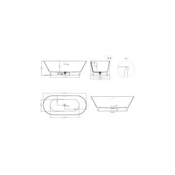 Ванна отдельностоящая Salini (Салини) Mona 1700х585х460 мм, 102922M, белый матовый