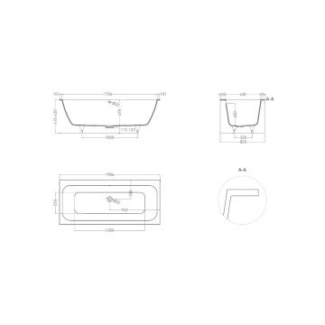 Ванна пристенная/встраиваемая Salini (Салини) Orlanda Axis Kit 1911х610х400 мм, 103211G, белый глянцевий
