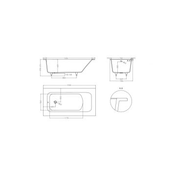 Ванна пристенная/встраиваемая Salini (Салини) Orlanda Plus 1900х610х380 мм, 102014M, белый матовый