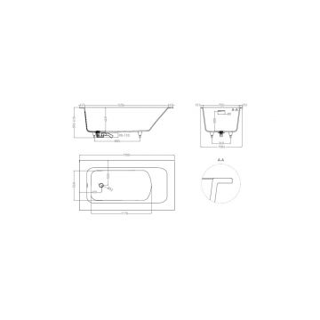Ванна пристенная/встраиваемая Salini (Салини) Orlanda Plus 1900х610х380 мм, 102114G, белый глянцевий