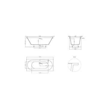 Ванна пристенная/встраиваемая Salini (Салини) Ornella Axis Kit 1800х610х470 мм, 103411G Oval, белый глянцевий