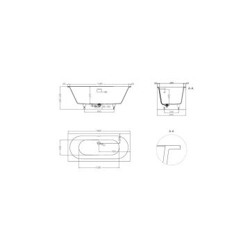 Ванна пристенная/встраиваемая Salini (Салини) Ornella Axis Kit 1800х610х470 мм, 103511M, белый матовый