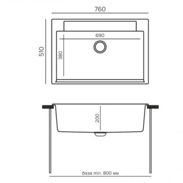 Мойка кухонная прямоугольная Polygran Argo-760 №27 Бежевый (575905)