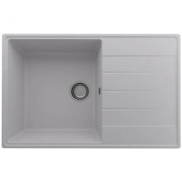 Мойка кухонная Ulgran (Улгран) из кварцевого композита прямоугольная Quartz Prima, цвет: платина, база: 75.5х47.5 см, арт. Prima 780-04