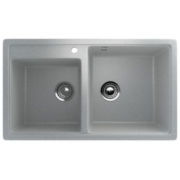 Мойка кухонная Ulgran (Улгран) из искусственного мрамора прямоугольная U-200, цвет: серый, база: 81.5х46 см, арт. U-200-310