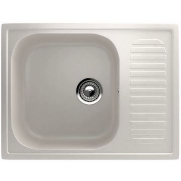 Мойка кухонная Ulgran (Улгран) из искусственного мрамора прямоугольная U-202, цвет: белый, база: 61.5х46.5 см, арт. U-202-331