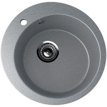 Мойка кухонная Ulgran из искусственного мрамора круглая  U-405, цвет: темно-серый, база: 47х47 см, арт. U-405-309