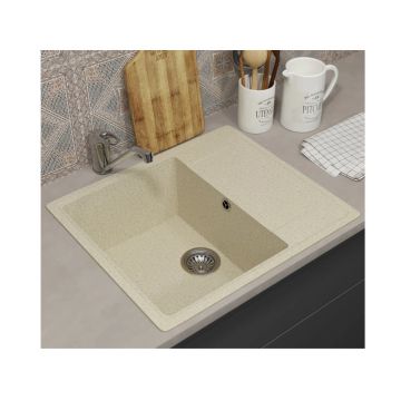 Кухонная мойка из искусственного камня Uperwood (Упервуд) ECON UPD-201, 002, прямоугольная, бежевая матовая 4910201236
