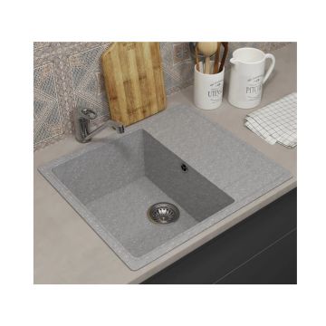 Кухонная мойка из искусственного камня Uperwood (Упервуд) ECON UPD-201, 003, прямоугольная, серая матовая 4910201237