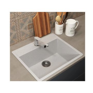 Кухонная мойка из искусственного камня Uperwood (Упервуд) ECON UPD-104, 001, прямоугольная, белая матовая 4010202100