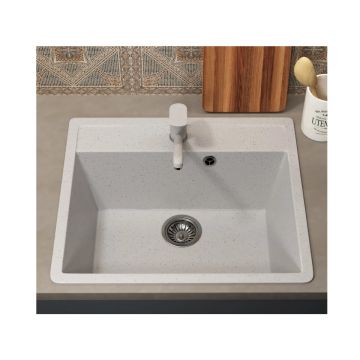 Кухонная мойка из искусственного камня Uperwood (Упервуд) ECON UPD-104, 001, прямоугольная, белая матовая 4010202100