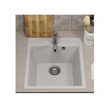 Кухонная мойка из искусственного камня Uperwood (Упервуд) ECON UPD-404, 001, прямоугольная, белая матовая 4910201223