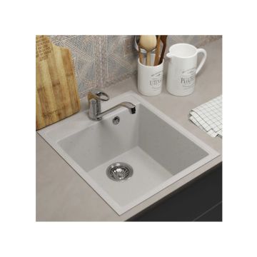 Кухонная мойка из искусственного камня Uperwood (Упервуд) ECON UPD-404, 001, прямоугольная, белая матовая 4910201223