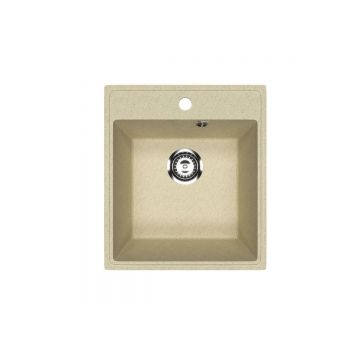 Кухонная мойка из искусственного камня Uperwood (Упервуд) ECON UPD-404, 002, прямоугольная, бежевая матовая 4910201224