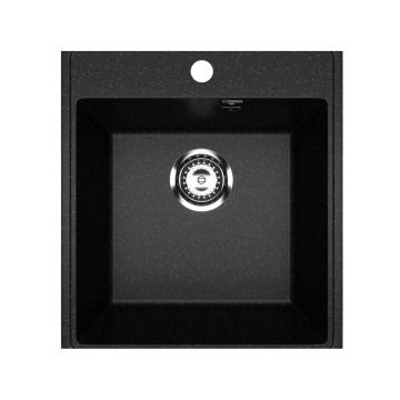 Кухонная мойка из искусственного камня Uperwood (Упервуд) ECON UPD-404, 004, прямоугольная, черная матовая 4910201226