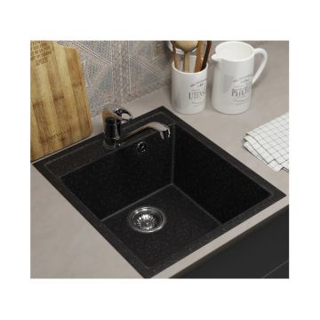 Кухонная мойка из искусственного камня Uperwood (Упервуд) ECON UPD-404, 004, прямоугольная, черная матовая 4910201226