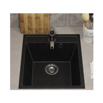 Кухонная мойка из искусственного камня Uperwood (Упервуд) ECON UPD-404, 004, прямоугольная, черная матовая 4910201226