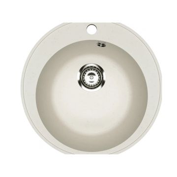 Кухонная мойка из искусственного камня Uperwood (Упервуд) ECON UPD-405, 001, круглая, белая матовая 4910201227