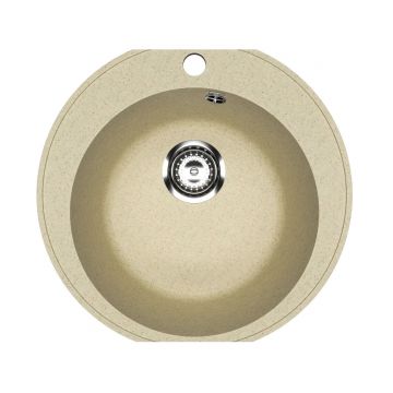 Кухонная мойка из искусственного камня Uperwood (Упервуд) ECON UPD-405, 002, круглая, бежевая матовая 4910201228