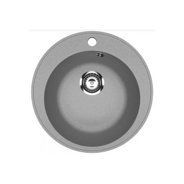 Кухонная мойка из искусственного камня Uperwood (Упервуд) ECON UPD-405, 003, круглая, серая матовая 4910201229